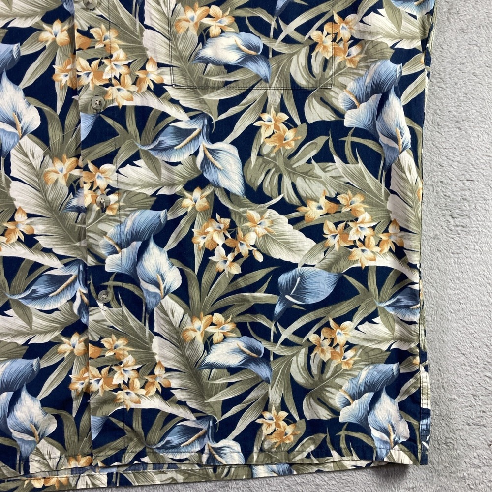 Vtg Pierre Cardin Hawaiian Shirt Men Large All Over Print Floral Button Up SS - Picture 4 of 16